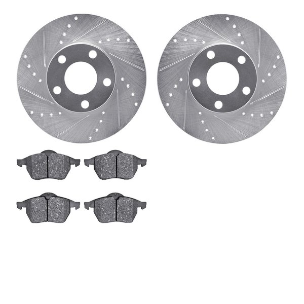 Dynamic Friction Co 7502-74031, Rotors-Drilled and Slotted-Silver with 5000 Advanced Brake Pads, Zinc Coated 7502-74031